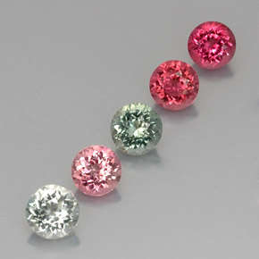 3.16 ct Multicolor Tourmaline Stone, Natural Tourmaline in Round Facet Shape for Sale