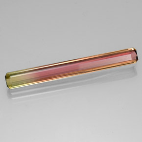 5.14 ct Bi-color Tourmaline Stone, Natural Tourmaline in Octagon Facet Shape for Sale