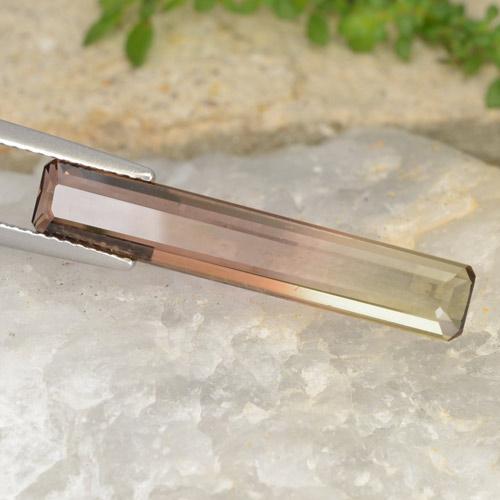 4.63 ct Bi-color Tourmaline Stone, Natural Tourmaline in Octagon Facet Shape for Sale