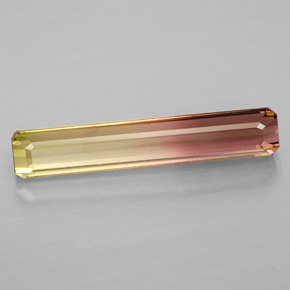 4.12 ct Bi-color Tourmaline Gemstone, Tourmaline Gem in Octagon Facet Shape for Sale.