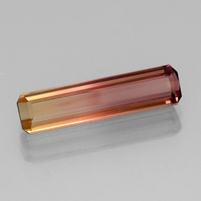 3.18 ct Bi-color Tourmaline Stone, Natural Tourmaline in Octagon Facet Shape for Sale