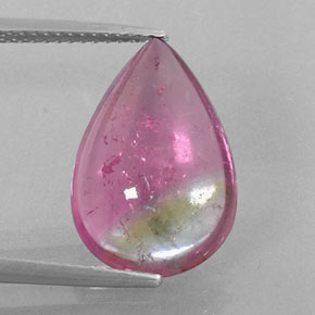 6.72 ct Bi-color Tourmaline Gemstone, Tourmaline Gem in Pear Cabochon Shape for Sale.