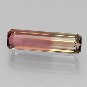 1.94 ct Bi-color Tourmaline Stone, Natural Tourmaline in Octagon Facet Shape for Sale