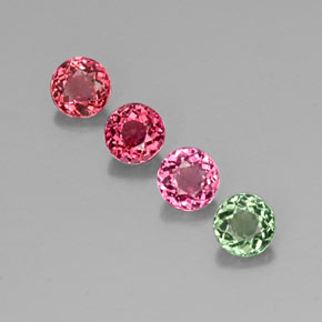 1.34 ct Multicolor Tourmaline Gemstone, Tourmaline Gem in Round Facet Shape for Sale.