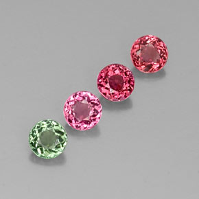 1.34 ct Multicolor Tourmaline Stone, Natural Tourmaline in Round Facet Shape for Sale