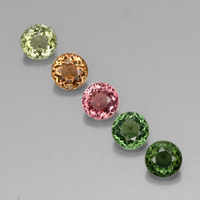 2.80 ct Multicolor Tourmaline Gemstone, Tourmaline Gem in Round Facet Shape for Sale.