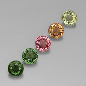 2.80 ct Multicolor Tourmaline Stone, Natural Tourmaline in Round Facet Shape for Sale