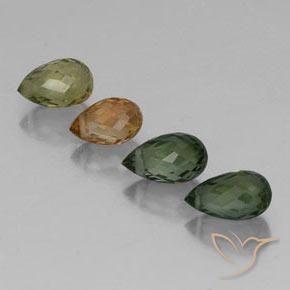 Multicolor Tourmaline Gem - 0.7ct Briolette with Hole (ID: 334770)