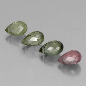 Multicolor Tourmaline Gem - 0.7ct Briolette with Hole (ID: 334772)