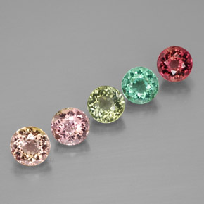 2.45 ct Multicolor Tourmaline Gemstone, Tourmaline Gem in Round Facet Shape for Sale.