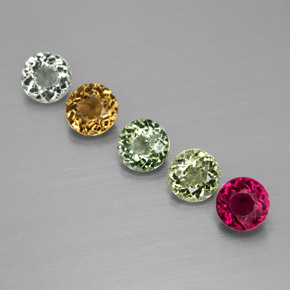 2.12 ct Multicolor Tourmaline Gemstone, Tourmaline Gem in Round Facet Shape for Sale.
