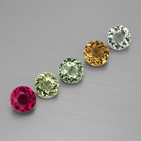 2.12 ct Multicolor Tourmaline Stone, Natural Tourmaline in Round Facet Shape for Sale