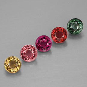 2.28 ct Multicolor Tourmaline Gemstone, Tourmaline Gem in Round Facet Shape for Sale.