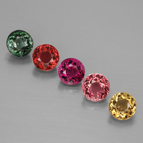 2.28 ct Multicolor Tourmaline Stone, Natural Tourmaline in Round Facet Shape for Sale