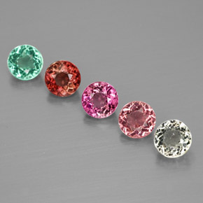 2.16 ct Multicolor Tourmaline Gemstone, Tourmaline Gem in Round Facet Shape for Sale.