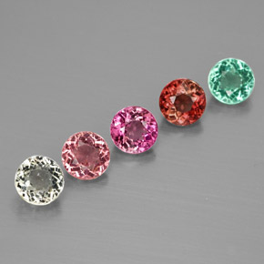 2.16 ct Multicolor Tourmaline Stone, Natural Tourmaline in Round Facet Shape for Sale