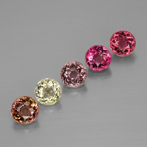2.03 ct Multicolor Tourmaline Gemstone, Tourmaline Gem in Round Facet Shape for Sale.