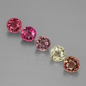 2.03 ct Multicolor Tourmaline Stone, Natural Tourmaline in Round Facet Shape for Sale