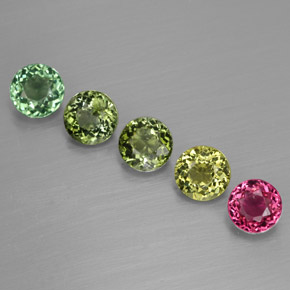 2.10 ct Multicolor Tourmaline Gemstone, Tourmaline Gem in Round Facet Shape for Sale.