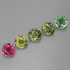 2.10 ct Multicolor Tourmaline Stone, Natural Tourmaline in Round Facet Shape for Sale