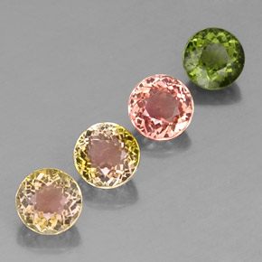 3.83 ct Multicolor Tourmaline Stone, Natural Tourmaline in Round Facet Shape for Sale