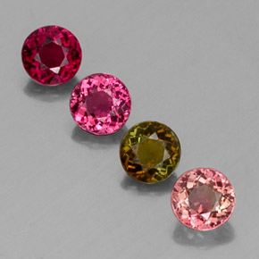 1.62 ct Multicolor Tourmaline Gemstone, Tourmaline Gem in Round Facet Shape for Sale.