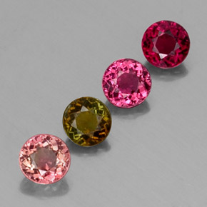1.62 ct Multicolor Tourmaline Stone, Natural Tourmaline in Round Facet Shape for Sale