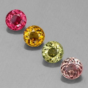 2.20 ct Multicolor Tourmaline Gemstone, Tourmaline Gem in Round Facet Shape for Sale.