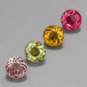 2.20 ct Multicolor Tourmaline Stone, Natural Tourmaline in Round Facet Shape for Sale