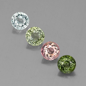 1.81 ct Multicolor Tourmaline Gemstone, Tourmaline Gem in Round Facet Shape for Sale.
