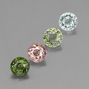 1.81 ct Multicolor Tourmaline Stone, Natural Tourmaline in Round Facet Shape for Sale