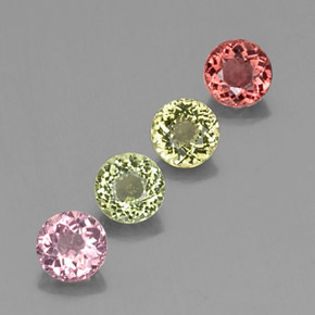 1.91 ct Multicolor Tourmaline Stone, Natural Tourmaline in Round Facet Shape for Sale