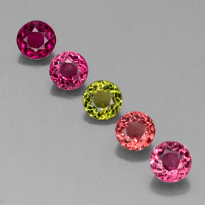 2.23 ct Multicolor Tourmaline Gemstone, Tourmaline Gem in Round Facet Shape for Sale.