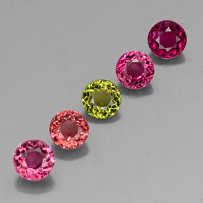 2.23 ct Multicolor Tourmaline Stone, Natural Tourmaline in Round Facet Shape for Sale