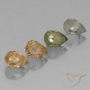 2.68 ctw Multicolor Tourmaline Stones, Natural Tourmaline in Briolette with Hole Shape for Sale