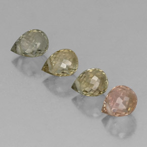 Multicolor Turmalina Gema - 0.4ct Corte Briolette con Agujero (ID: 335514)