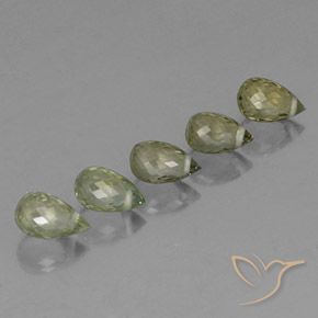 2.18 ctw Green Tourmaline Stones, Natural Tourmaline in Briolette with Hole Shape for Sale