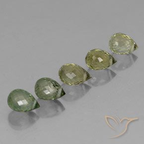 2.91 ctw Green Tourmaline Stones, Natural Tourmaline in Briolette with Hole Shape for Sale
