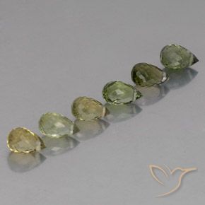 3.78 ctw Green Tourmaline Stones, Natural Tourmaline in Briolette with Hole Shape for Sale