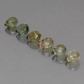 Warm Earthy Green Tourmaline Gem - 0.5ct Briolette with Hole (ID: 335568)