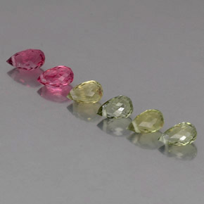 2.31 ct Multicolor Tourmaline Gemstone, Tourmaline Gem in Briolette with Hole Shape for Sale.