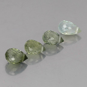 2.25 ctw Green Tourmaline Stones, Natural Tourmaline in Briolette with Hole Shape for Sale