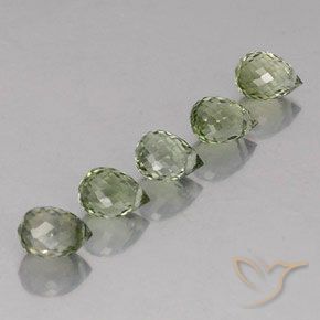 2.72 ctw Green Tourmaline Stones, Natural Tourmaline in Briolette with Hole Shape for Sale
