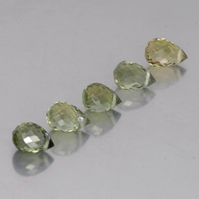 2.16 ctw Green Tourmaline Stones, Natural Tourmaline in Briolette with Hole Shape for Sale