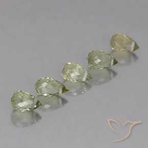 1.73 ctw Green Tourmaline Stones, Natural Tourmaline in Briolette with Hole Shape for Sale