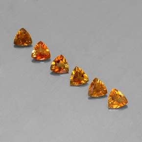 1.15 ct Orange Tourmaline Gemstone, Tourmaline Gem in Trillion Facet Shape for Sale.