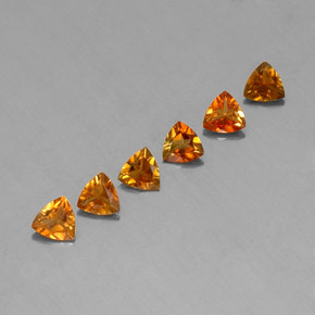 1.15 ct Orange Tourmaline Stone, Natural Tourmaline in Trillion Facet Shape for Sale