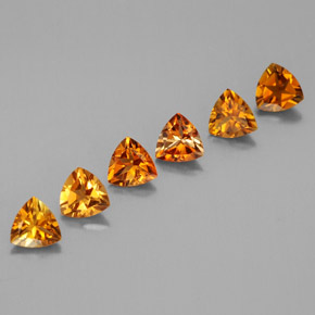 1.35 ct Orange Tourmaline Gemstone, Tourmaline Gem in Trillion Facet Shape for Sale.