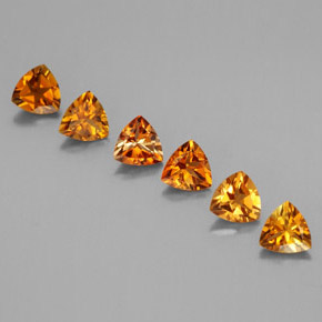 1.35 ct Orange Tourmaline Stone, Natural Tourmaline in Trillion Facet Shape for Sale