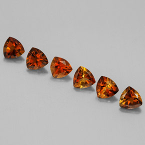 1.39 ct Orange Tourmaline Gemstone, Tourmaline Gem in Trillion Facet Shape for Sale.